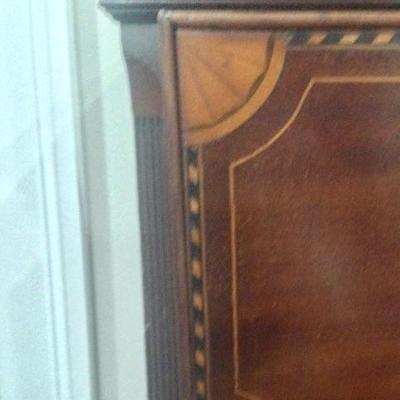 Detail of inlay of chest on chest circa 1790-1810