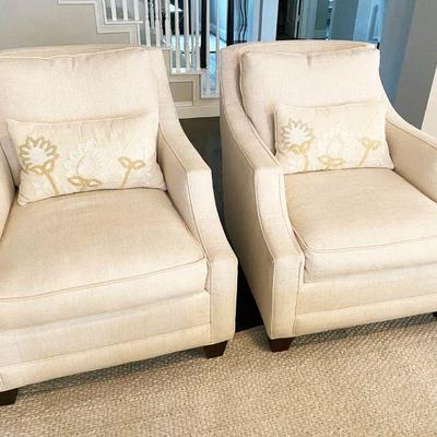 Decor to Your Door Ivory Arm Chair Pair
