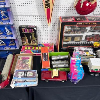 NOS Sports Cards, Lionel Trains, Die Cast Car, Train Set, Vegas Board Game, Lottery Board Game