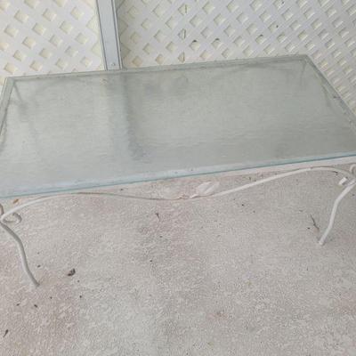 Glass top, metal table