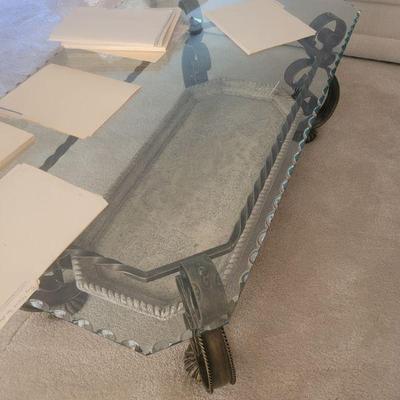 Glass top, metal coffee table