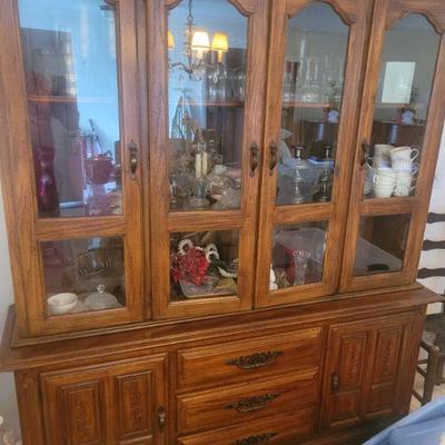 Very nice china cabinet, contents sold separately