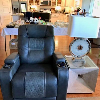 electric recliner $299
cube table $220