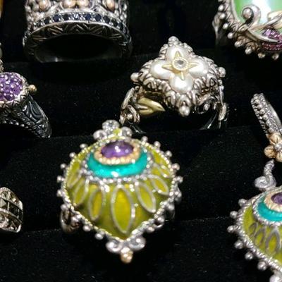 Barbara Bixby 18k Gold/ Sterling and Gemstone Rings and Charms/ Pendants