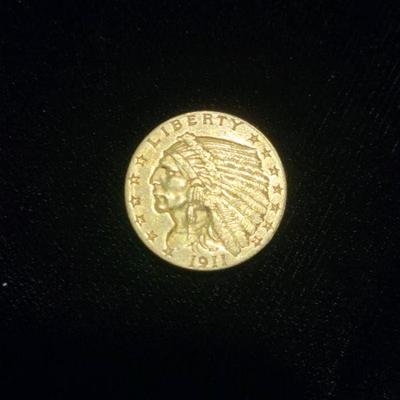 1911 Quarter Eagle- Gold 2 1/2 Dollar Coin