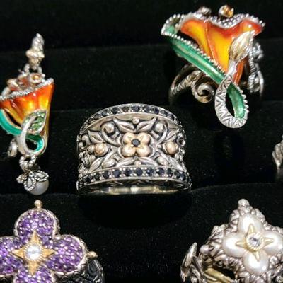 Barbara Bixby 18k Gold/ Sterling and Gemstone Rings and Charms/ Pendants