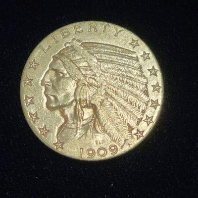 1909 Half Eagle- Gold $5 Dollar Coin