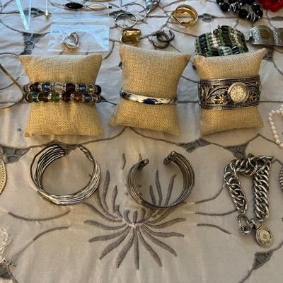 Loads of costume jewelry, an entire room filled--Trifari, Napier, Monet and more.
