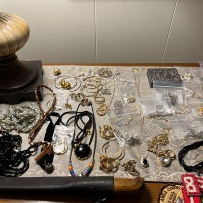 Loads of costume jewelry, an entire room filled--Trifari, Napier, Monet and more.