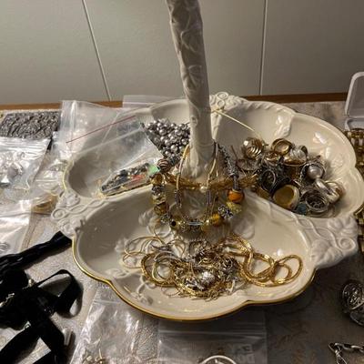Loads of costume jewelry, an entire room filled--Trifari, Napier, Monet and more.