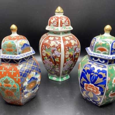 (3) Vintage Asian Ginger Jars
