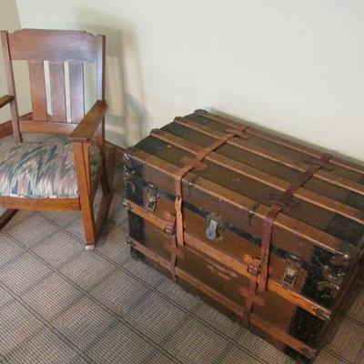 Antique steamer trunk
