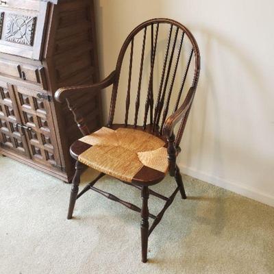Antique Windsor chair (rush seat)