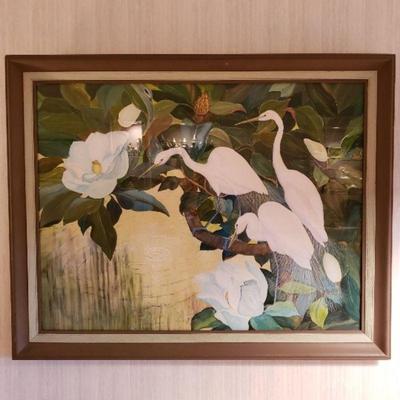 Asian stork painting