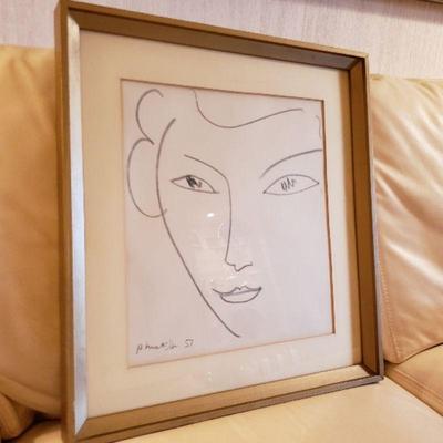 Henri Matisse 1951 "Smiling Face" signed lithograph