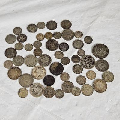 Assorted Global Coins Each With Varying Silver Content - 142g Weight