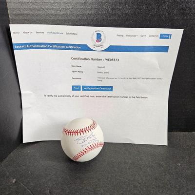  Beckett Certified COA ~ Signed MLB Baseball by Shane Bieber on 11/14/2020 