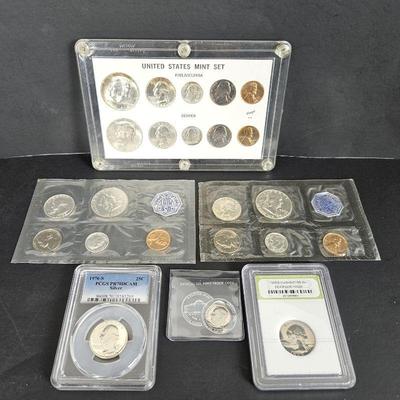  Uncirculated Proof Coin Sets 1956/1963/1964 Plus 1968/1976 Proof Quarters - 1976 Proof Dime