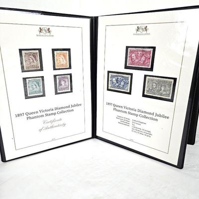 Set of Three Harington & Byrne Stamp Displayed Collections - Queen Victoria Diamond Jubilee & Phantom Stamps