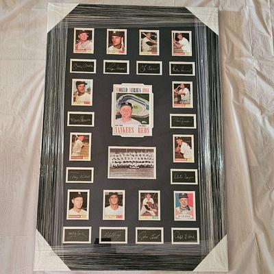NEW YORK YANKEES Large Wall Collage 1961 World Series Framed w/ Glass 24