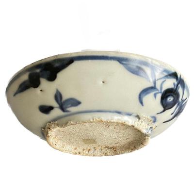 Lot # 41 -Ming Dynasty Chinese Blue & White Shipwreck Bowl w/ Floral Motif