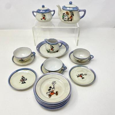 Lot # T 82 - Vintage 1930's Mickey Mouse Children's Lusterware Tea Set Made In Japan