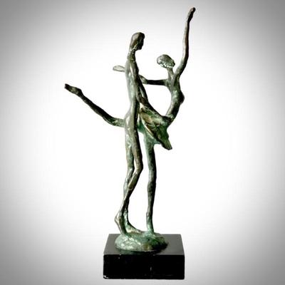 Lot # S-27 - Patinated Metal Ballet Dancers Sculpture -Mid Century Figurine