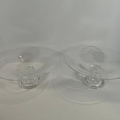 Pair of Steuben Crystal Footed Bowls