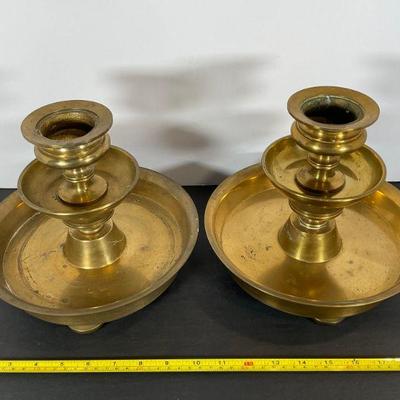 Large Brass Chapman Candle Holders