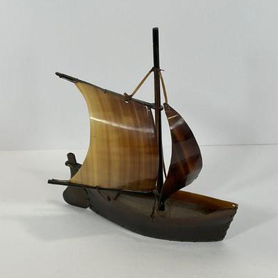 Lewis Lyakitan (Eskimo Artist) Carved Baleen Boat