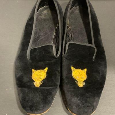 Peale & Co. Black Velvet Fox Slippers
