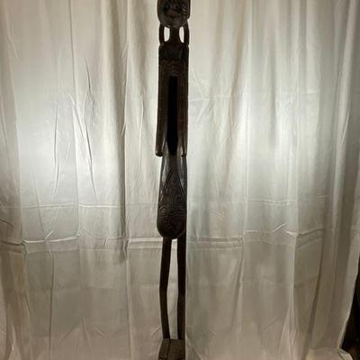 6 1/2 Ft Tall Wood Carved African Figure