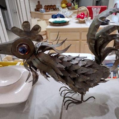 MCM Copper Rooster Brutalist Sculpture