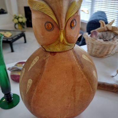 Leather Owl Decanter