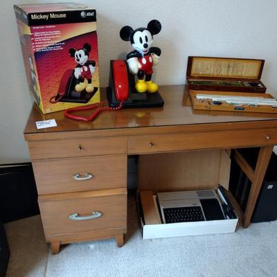 MCM Desk w/ Glass Top