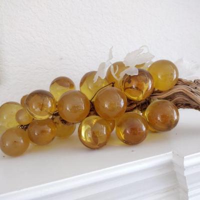 MCM Lucite Acrylic Amber Grapes Decor
