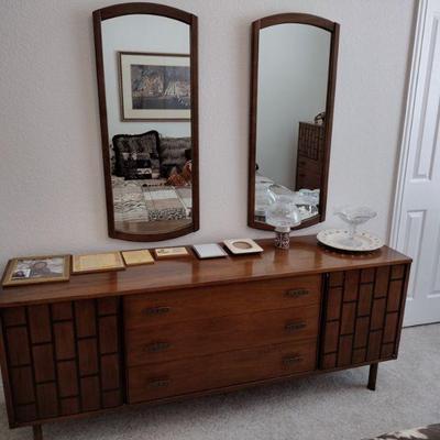 MCM Bassett Dresser & Wall Mirrors