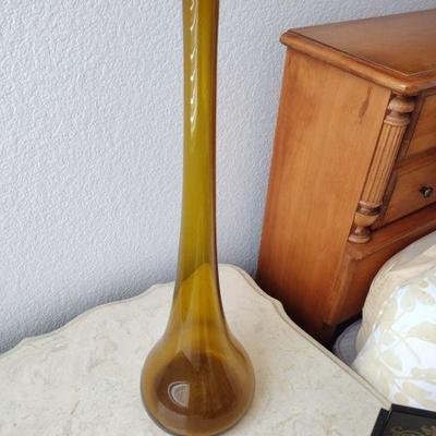 MCM Amber Glass Vase