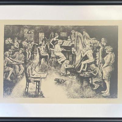 Peggy (Margaret) Bacon (1895-1987, American) â€œThe Chosen Fewâ€ 1972 Lithograph