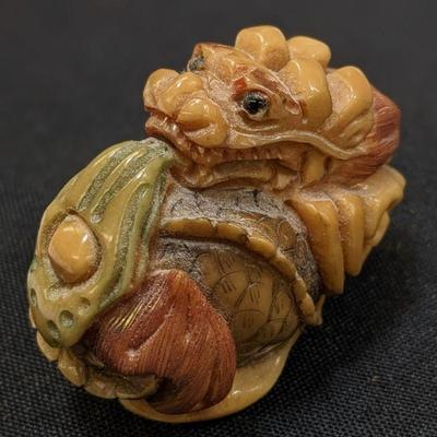 Carved Boxwood & Tagua Nut Figures/ Netsukes