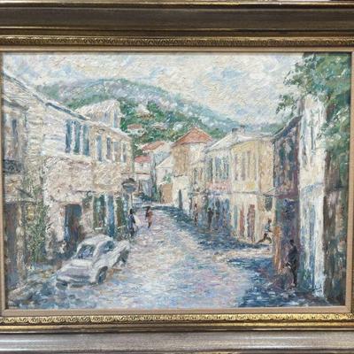Helen â€œLennyâ€ Copeland (1930-2019) Oil on Canvas Street Scene