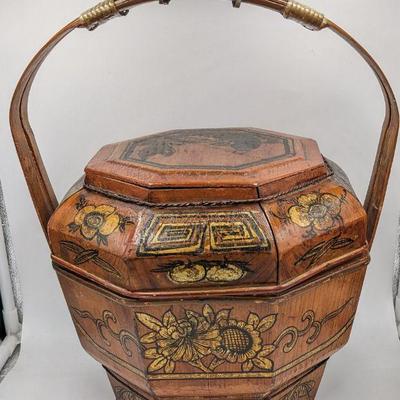 Chinese Hand Painted Wedding Basket