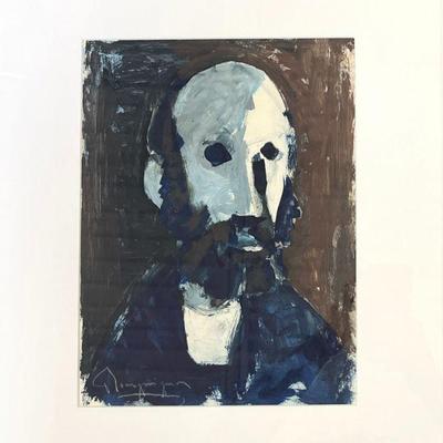 Paul-Henri Bourguignon (1906-1988) â€œBearded Manâ€ Gouache