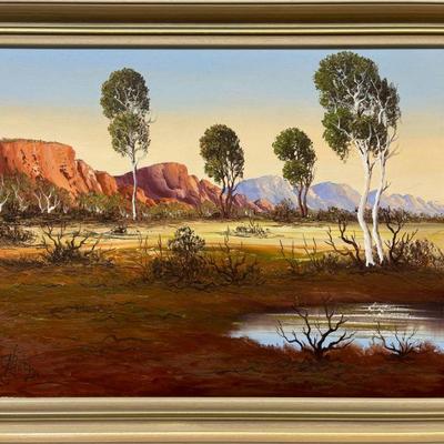 Henk Gerrit Guth (1921-2003, Australia) â€œThe MacDonnell Rangesâ€ Oil on Canvas