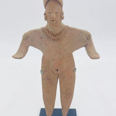 Pre-Columbian Colima (Mexico) Flat Female Figure on Stand