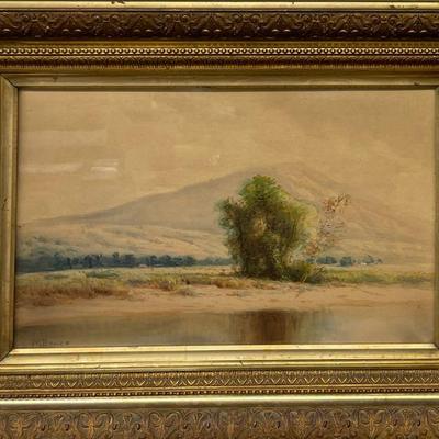 William Bruce (1861-1911, New York) Gouache on Board in Period Frame