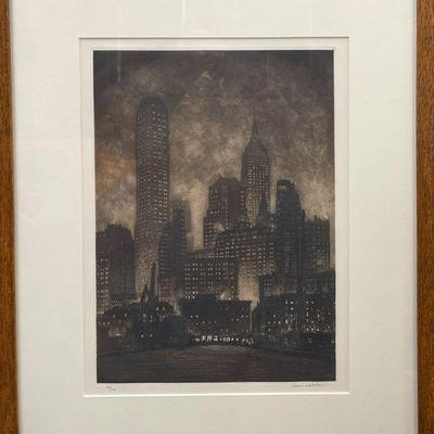 Samuel Chamberlain (1895-1975, American) â€œManhattan Twilightâ€ Etching & Drypoint