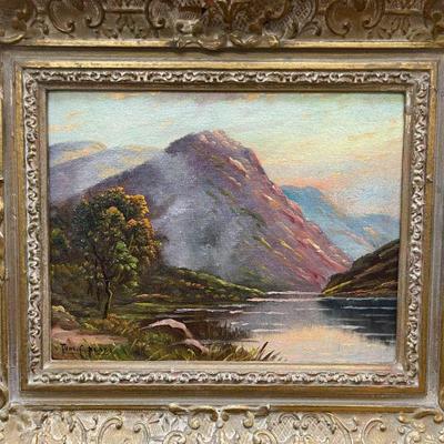 Thomas Blake (b. 1890, United Kingdom) Mountain Landscape Oils on Board