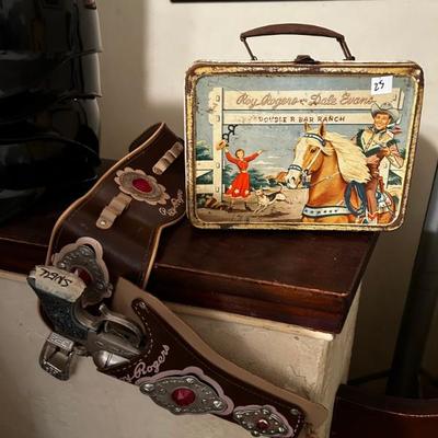 Vintage cap guns and lunch box