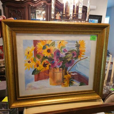 ORIGINAL SIGNED FLORAL WATER COLOR PAINTING